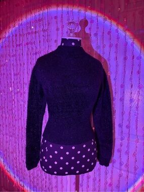 Source Unknown Black Sparkle Fuzzy Knit Sweater